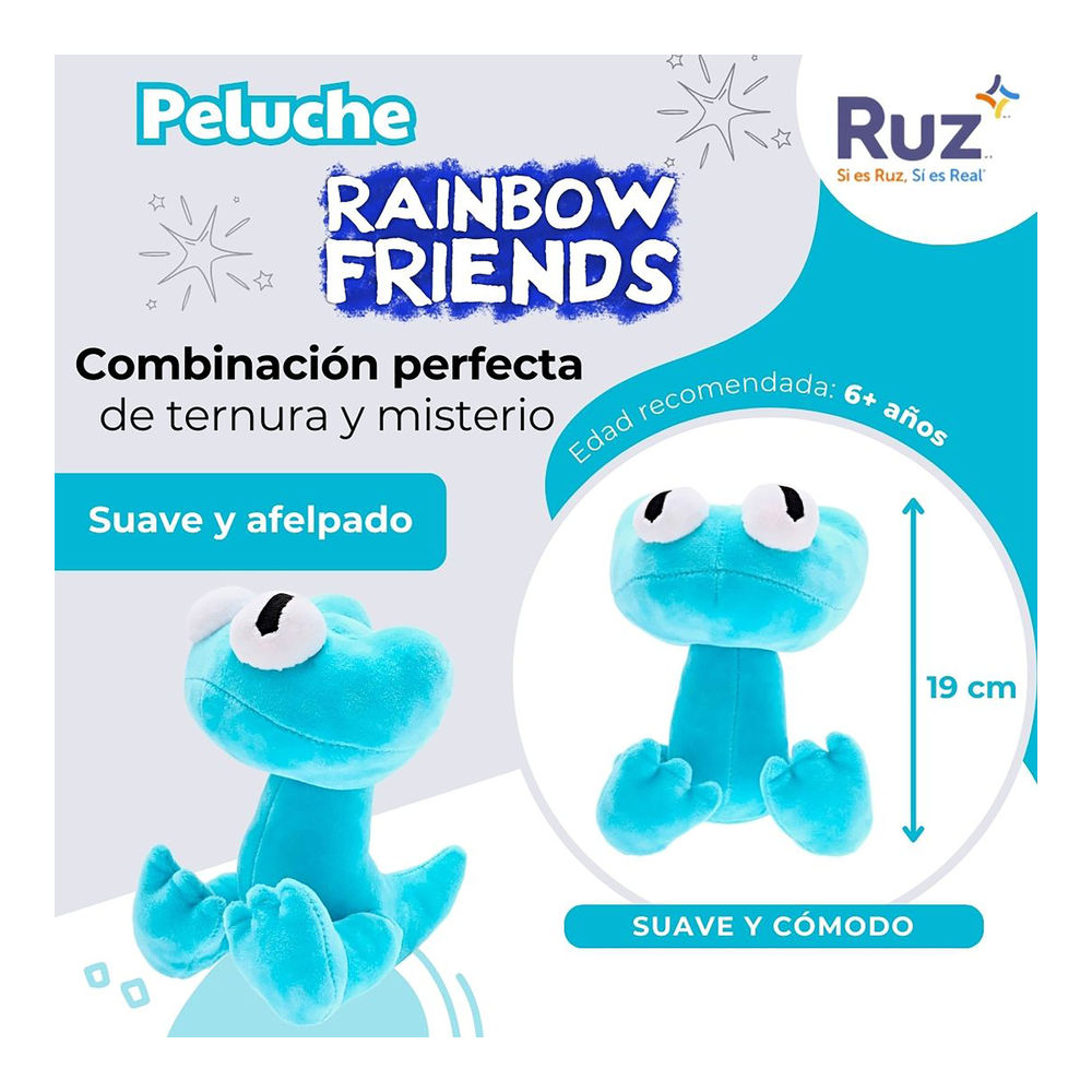 Foto 4 pulgar | Peluche Ruz Rainbow Friends (cyan 20 Cm)