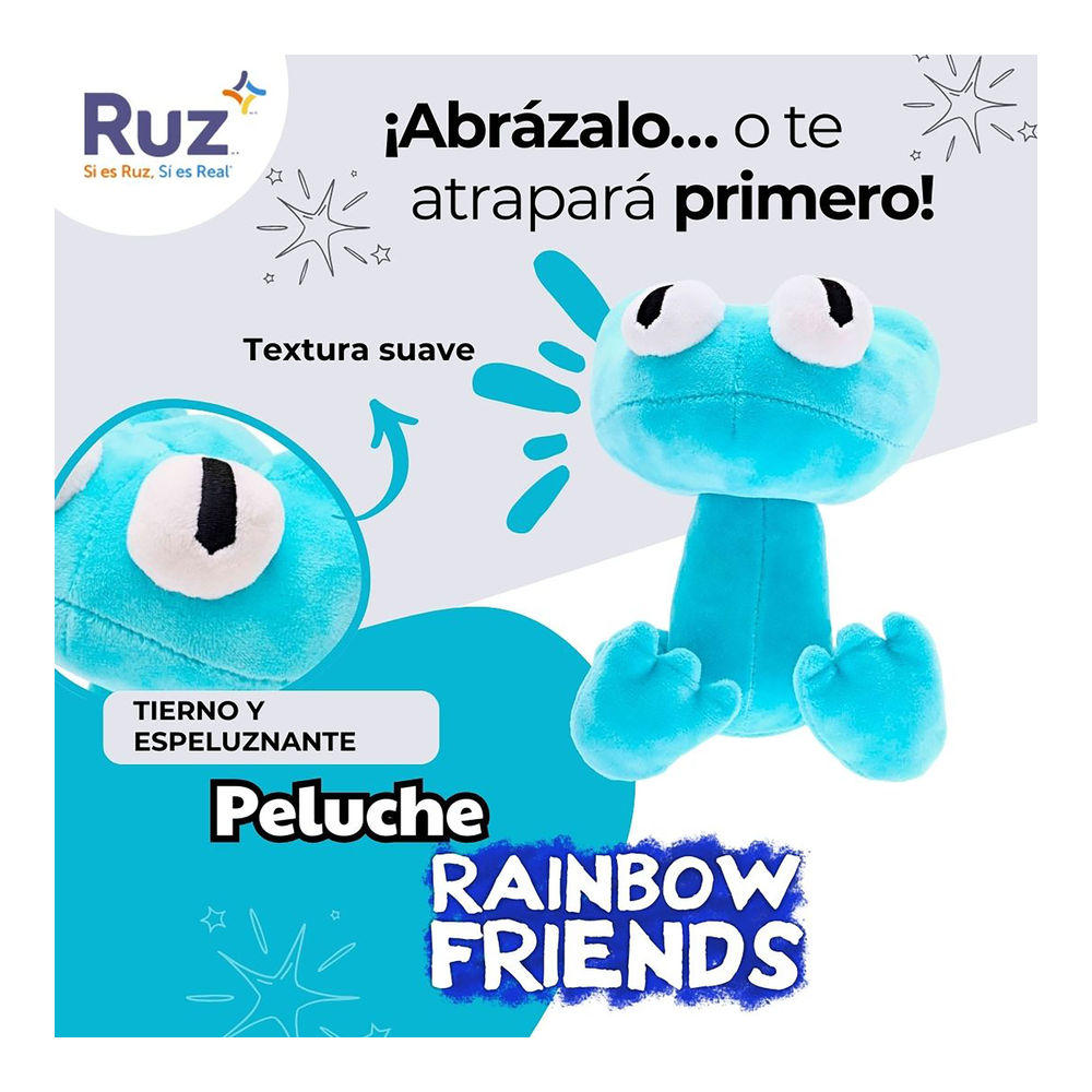 Foto 5 pulgar | Peluche Ruz Rainbow Friends (cyan 20 Cm)