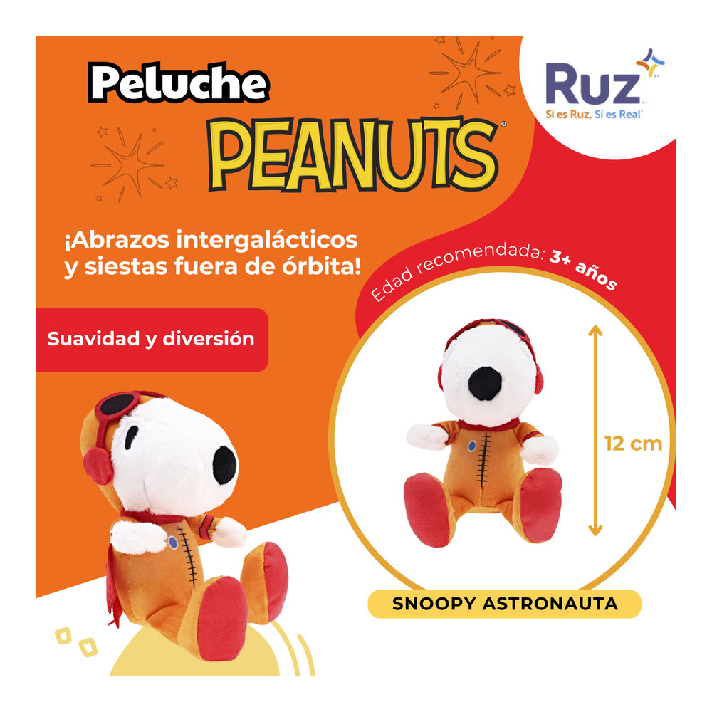 Foto 4 pulgar | Peluche Ruz Peanuts (snoopy 15 Cm Astronauta)
