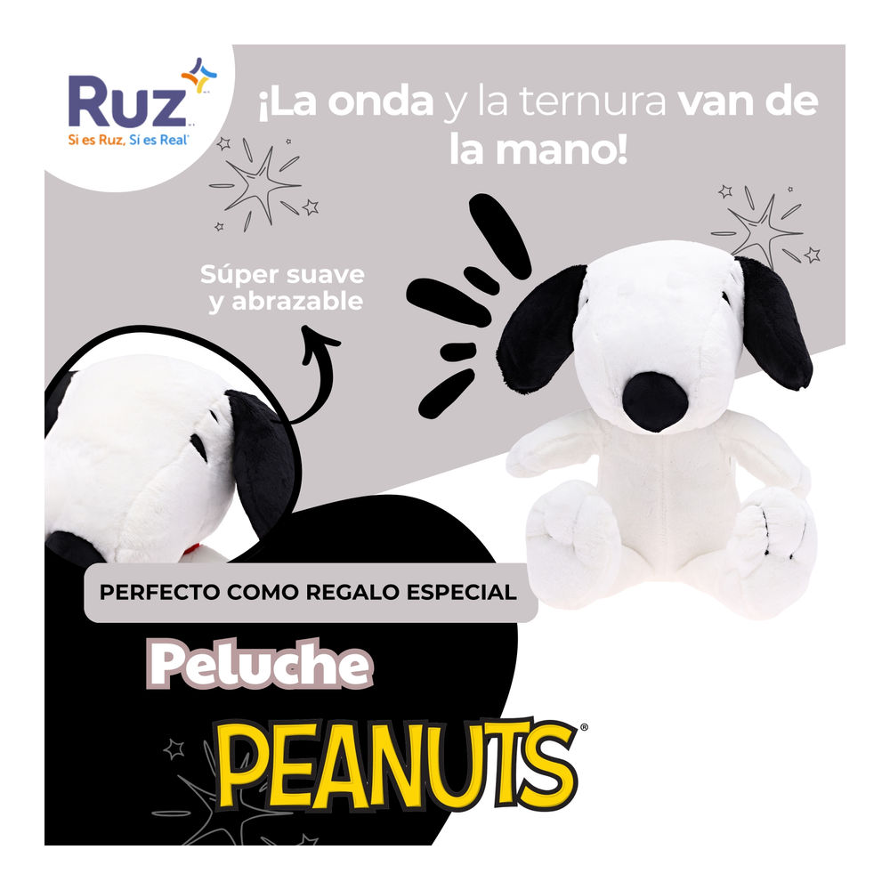 Foto 5 pulgar | Peluche Ruz Peanuts (snoopy 29 Cm Blanco)