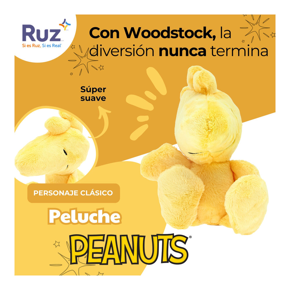 Foto 4 pulgar | Peluche Ruz Peanuts (woodstock 18 Cm Amarillo)