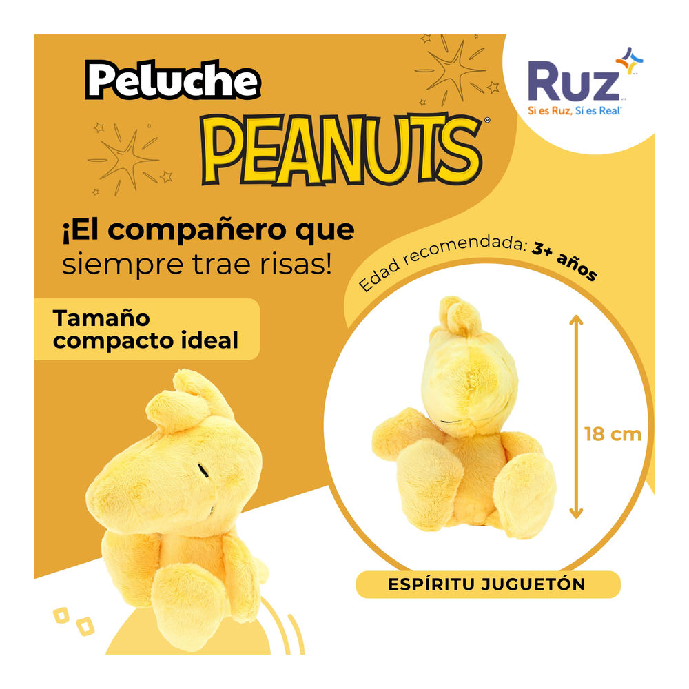 Foto 5 pulgar | Peluche Ruz Peanuts (woodstock 18 Cm Amarillo)