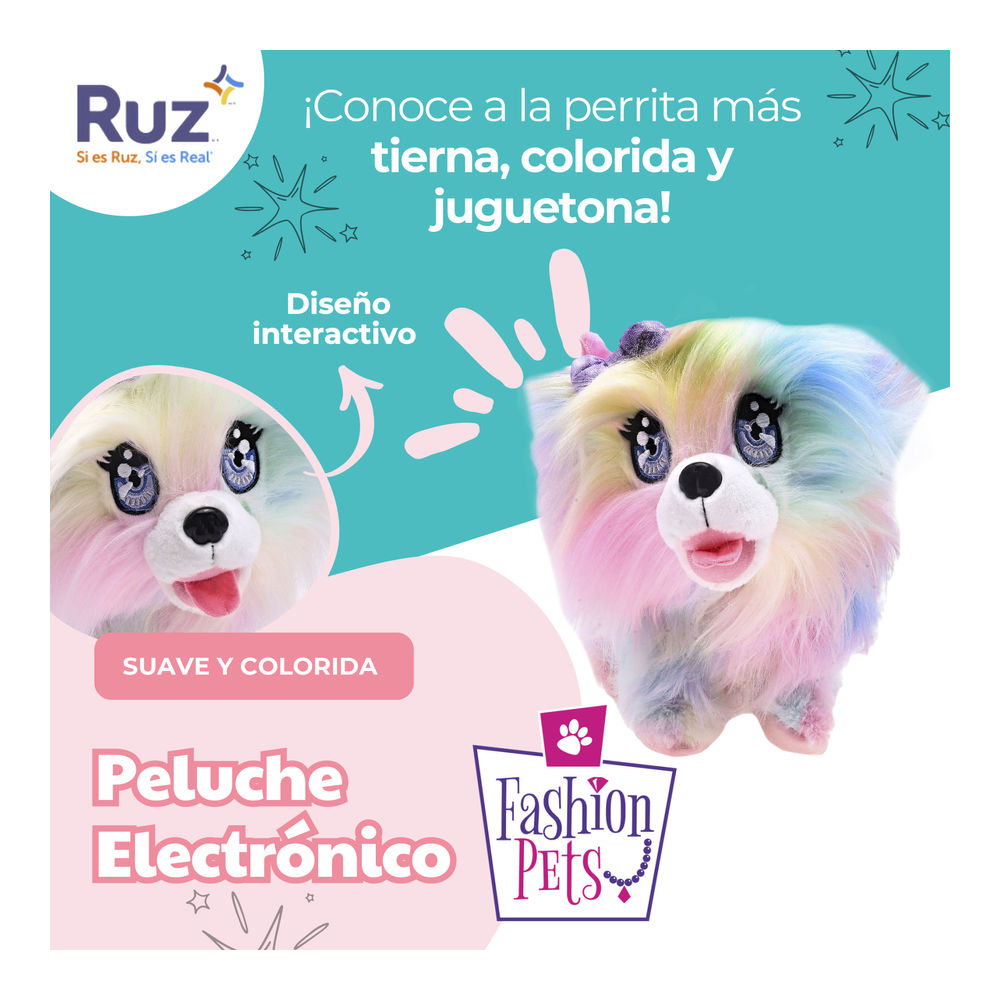 Foto 5 pulgar | Peluche Ruz Fashion Pets (pommy Anne Rosa 24 Cm)
