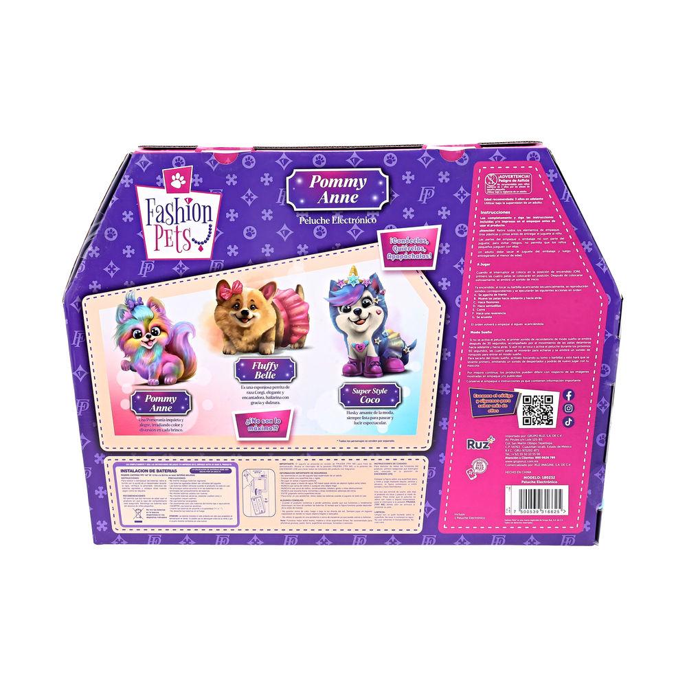 Foto 7 | Peluche Ruz Fashion Pets (pommy Anne Rosa 24 Cm)