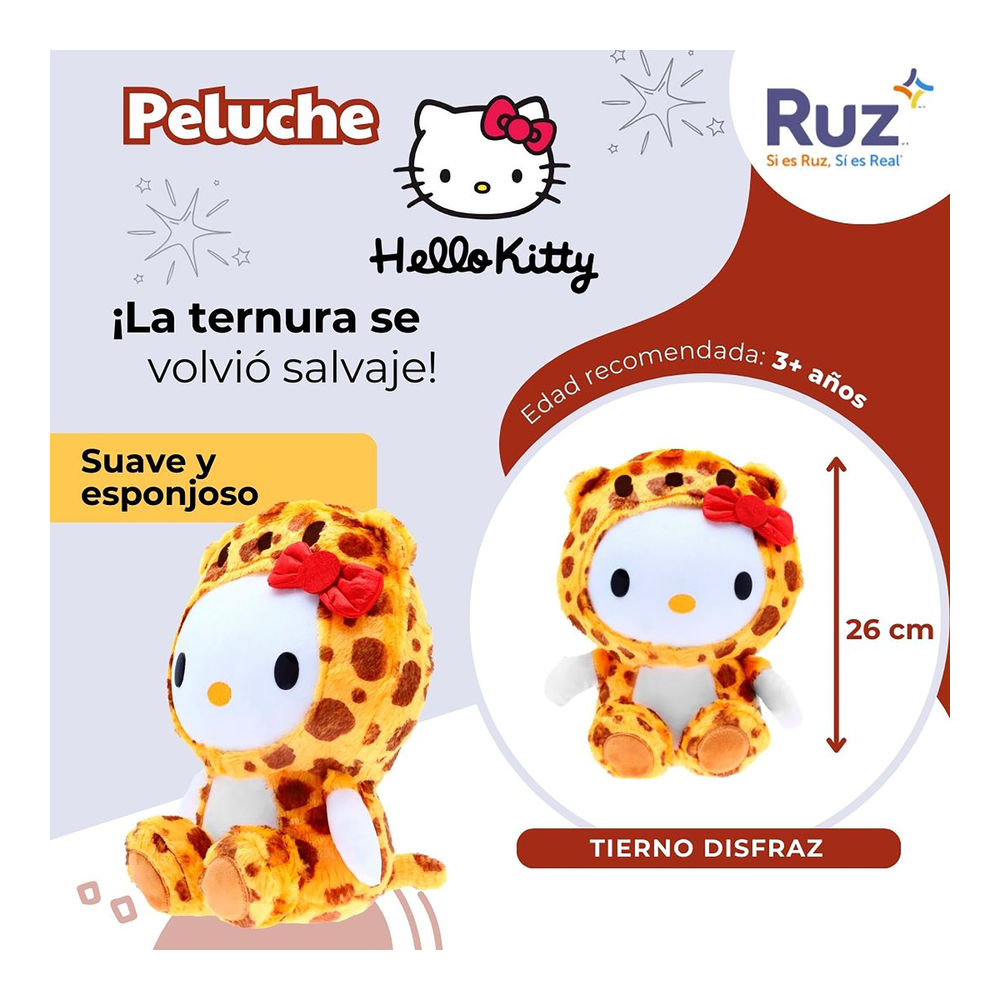 Foto 3 | Peluche Ruz Hello Kitty (cheetah Costume 30 Cm Amarillo)