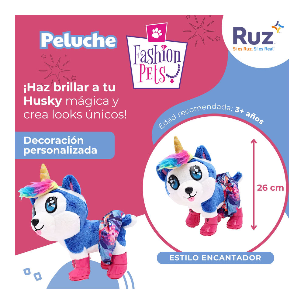 Foto 5 pulgar | Peluche Ruz Fashion Pets (coco Super Style 26 Cm Azul)