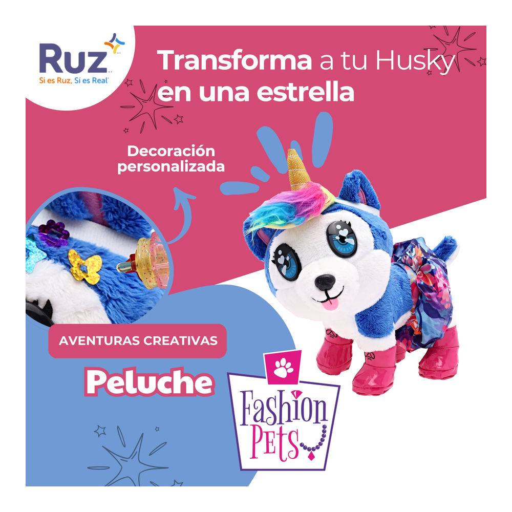 Foto 6 pulgar | Peluche Ruz Fashion Pets (coco Super Style 26 Cm Azul)