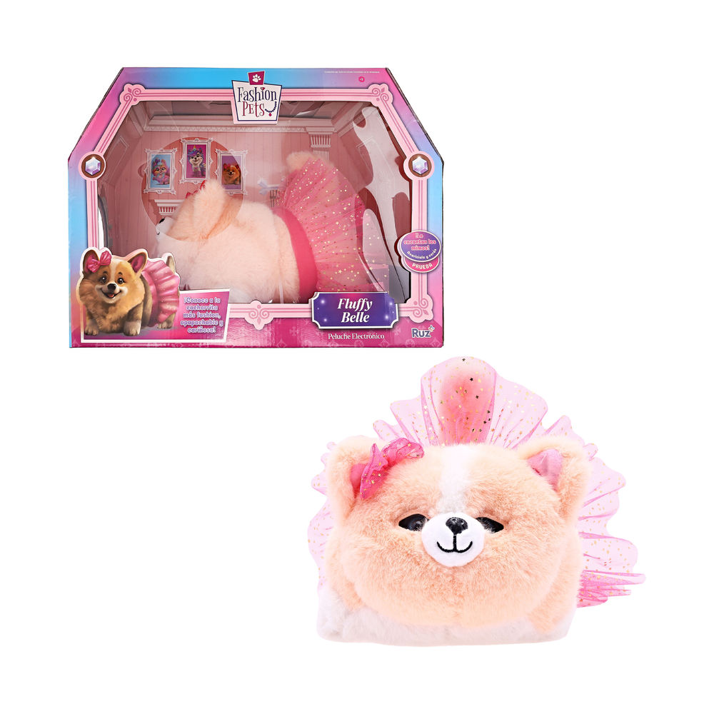 Foto 1 | Peluche Electrónico Ruz Fashion Pets (fluffy Belle 16 Cm Naranja)