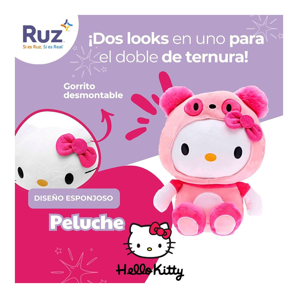 Foto 5 pulgar | Peluche Ruz Hello Kitty (bear Costume 30 Cm Rosa)