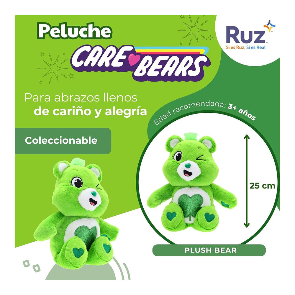 Foto 4 pulgar | Peluche Ruz Care Bears (good Luck Bear 25 Cm Verde)