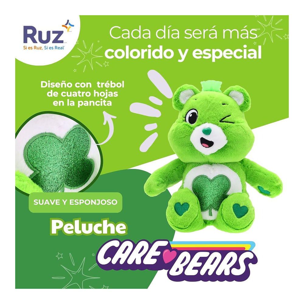 Foto 5 pulgar | Peluche Ruz Care Bears (good Luck Bear 25 Cm Verde)