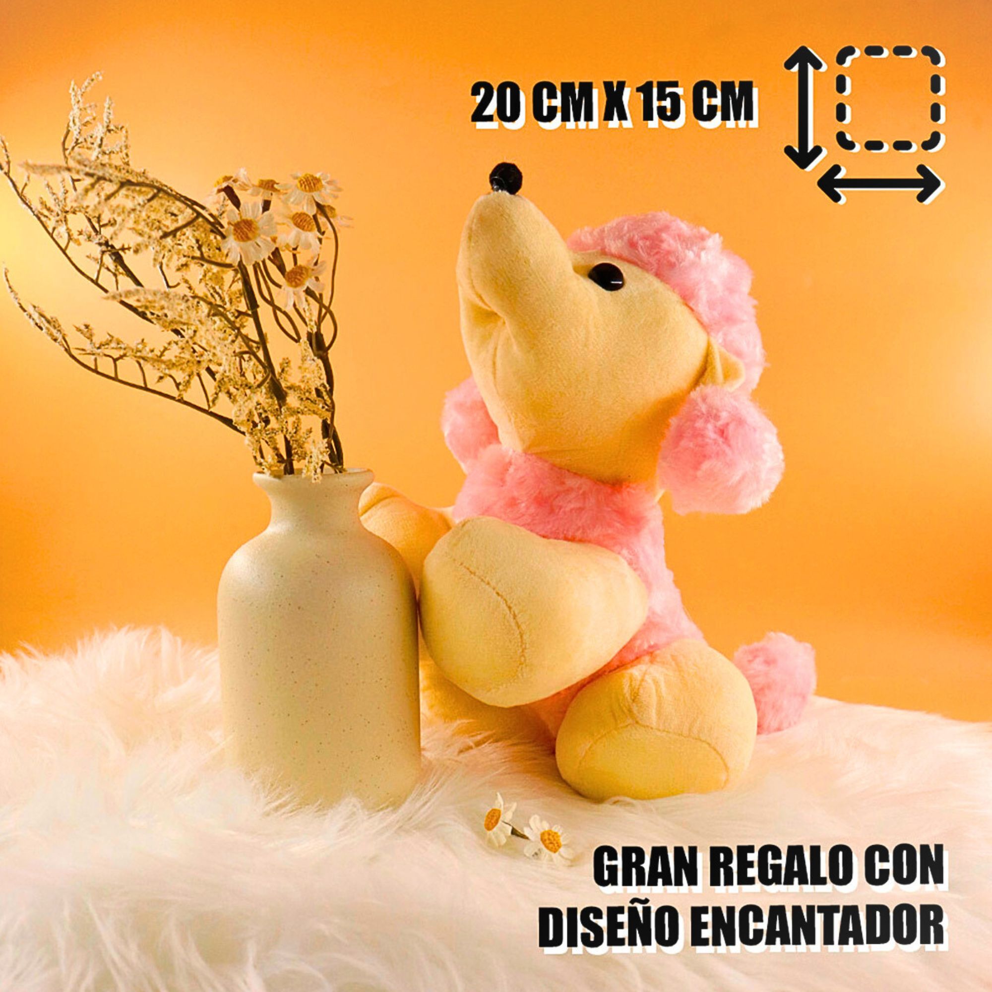 Foto 7 pulgar | Perro de Peluche Pudul Rosa