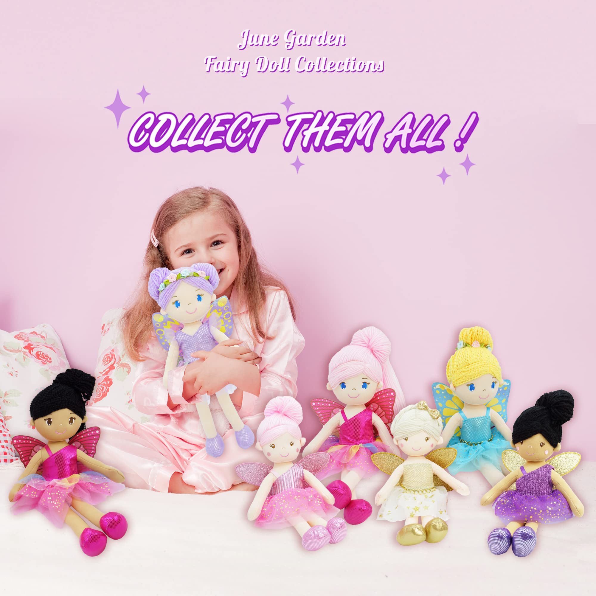 Foto 4 | Muñeca De Peluche June Garden Fayetta De 16 Pulgadas Con Alas - Venta Internacional.
