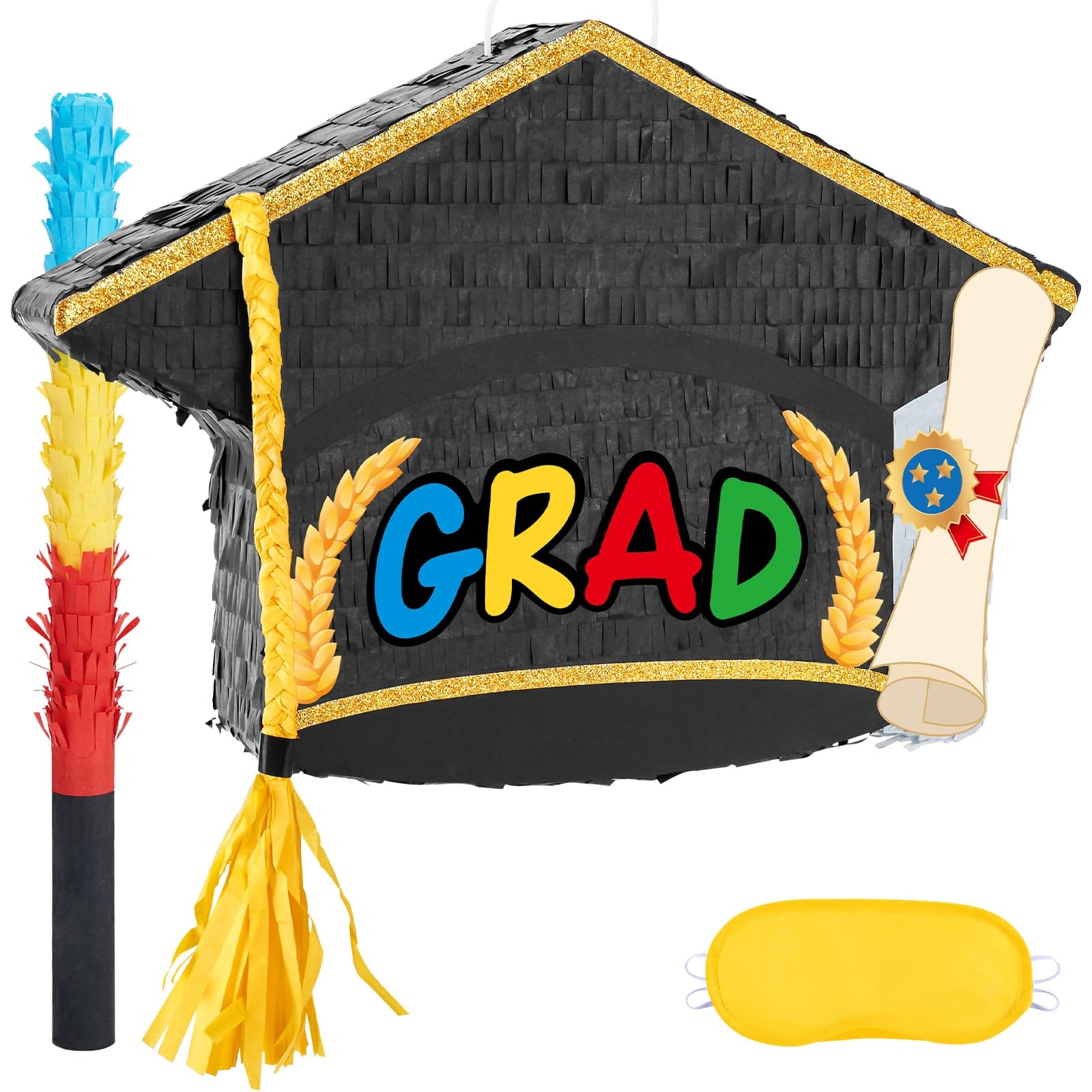 Foto 2 pulgar | Gorra De Graduación Wernnsai Con Piñata De Graduación Con Venda En Los Ojos Y Murciélago - Venta Internacional.