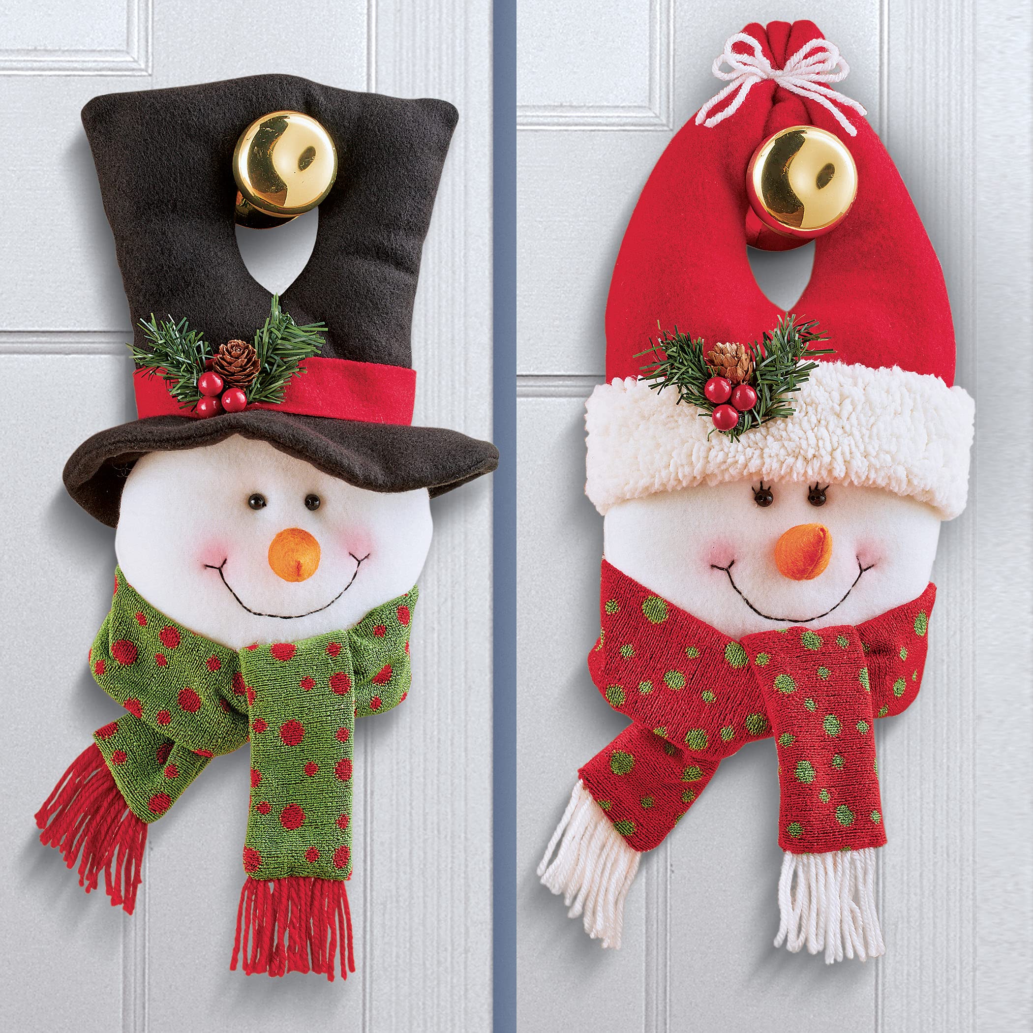 Foto 3 pulgar | Colecciones De Pomos Para Puertas, Etc., Mr And Mrs Snowman Festive - Venta Internacional.