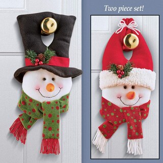 Foto 3 | Colecciones De Pomos Para Puertas, Etc., Mr And Mrs Snowman Festive - Venta Internacional.