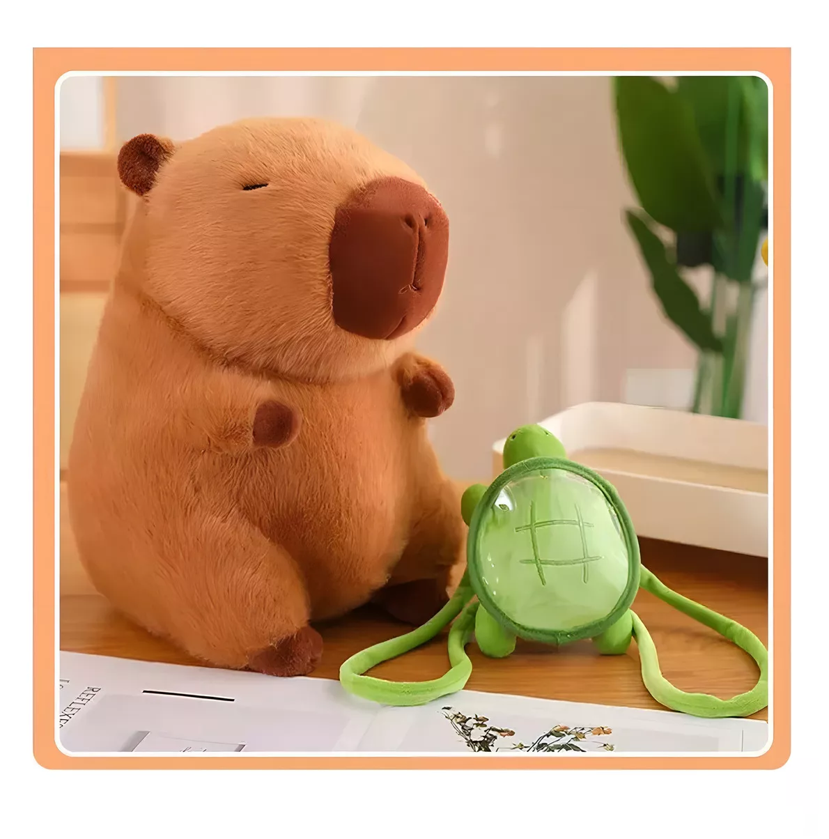 Foto 4 pulgar | Peluche de Capibara con Mochila en Forma de Tortuga