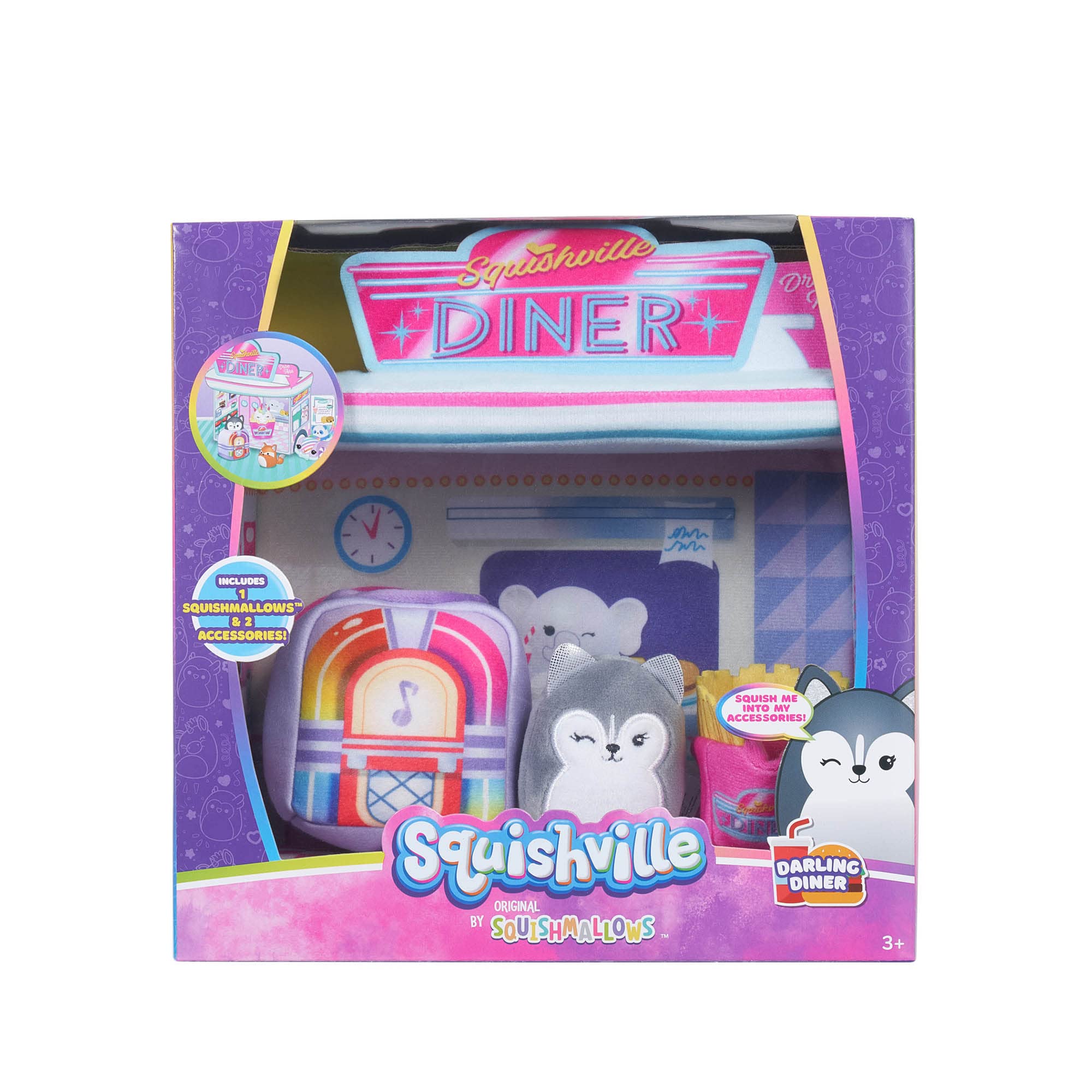 Foto 3 pulgar | Set Squishville Darling Diner Con Heidi The Husky Kids De 5 Cm - Venta Internacional.