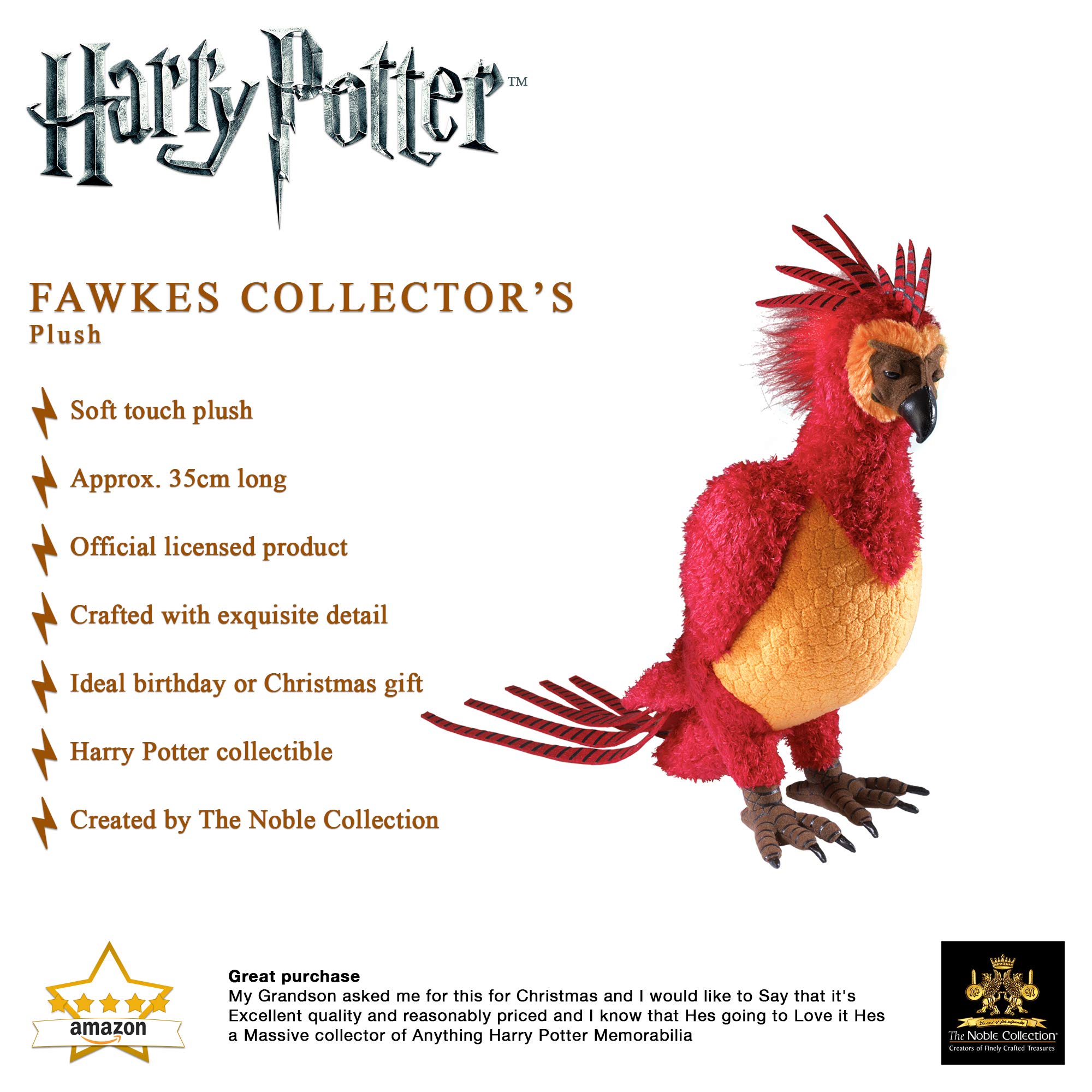 Foto 4 pulgar | Peluche De Coleccionista The Noble Collection Harry Potter Fawkes - Venta Internacional.