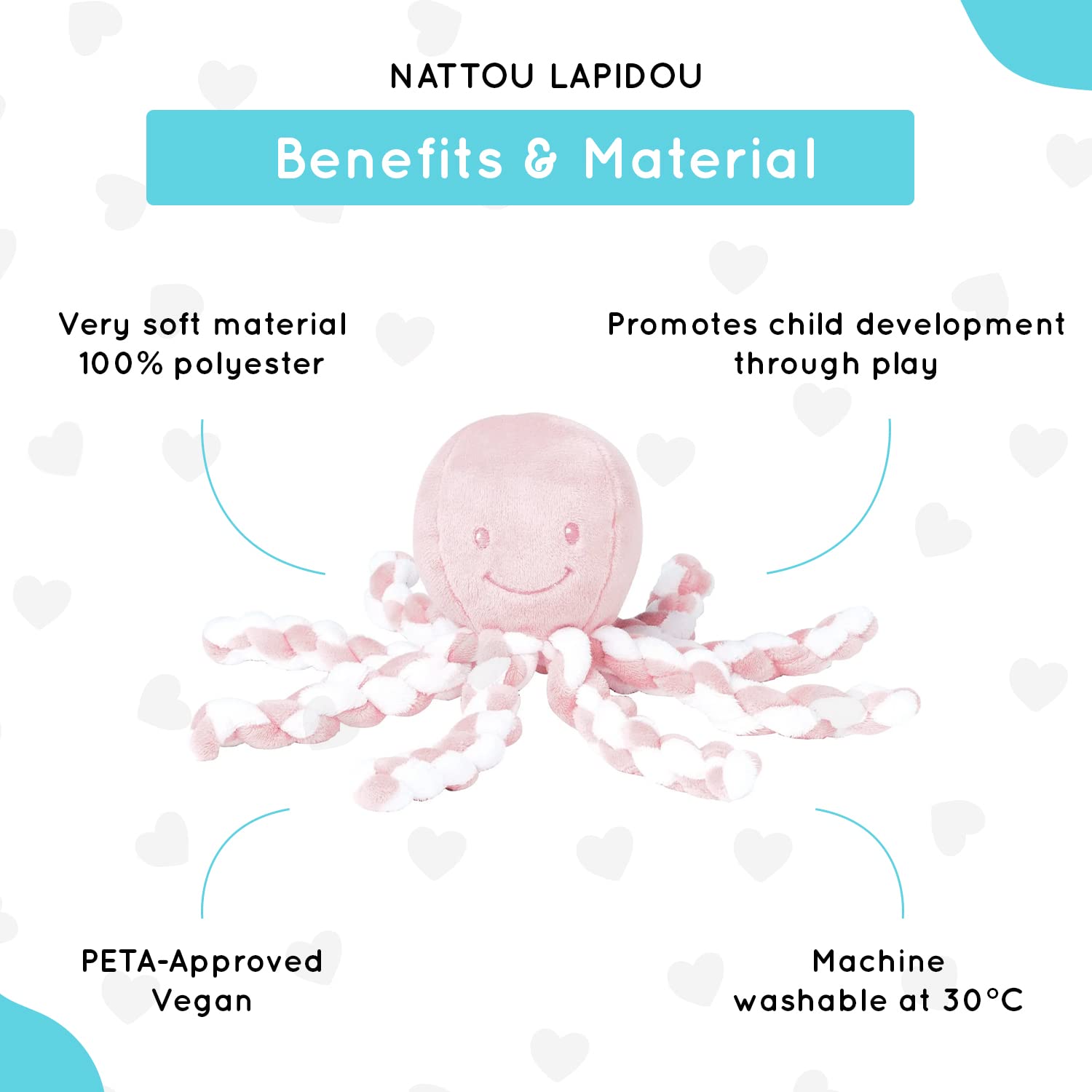 Foto 3 pulgar | Peluche Nattou Lapidou Piu Piu Octopus ara Recién Nacidos - Venta Internacional