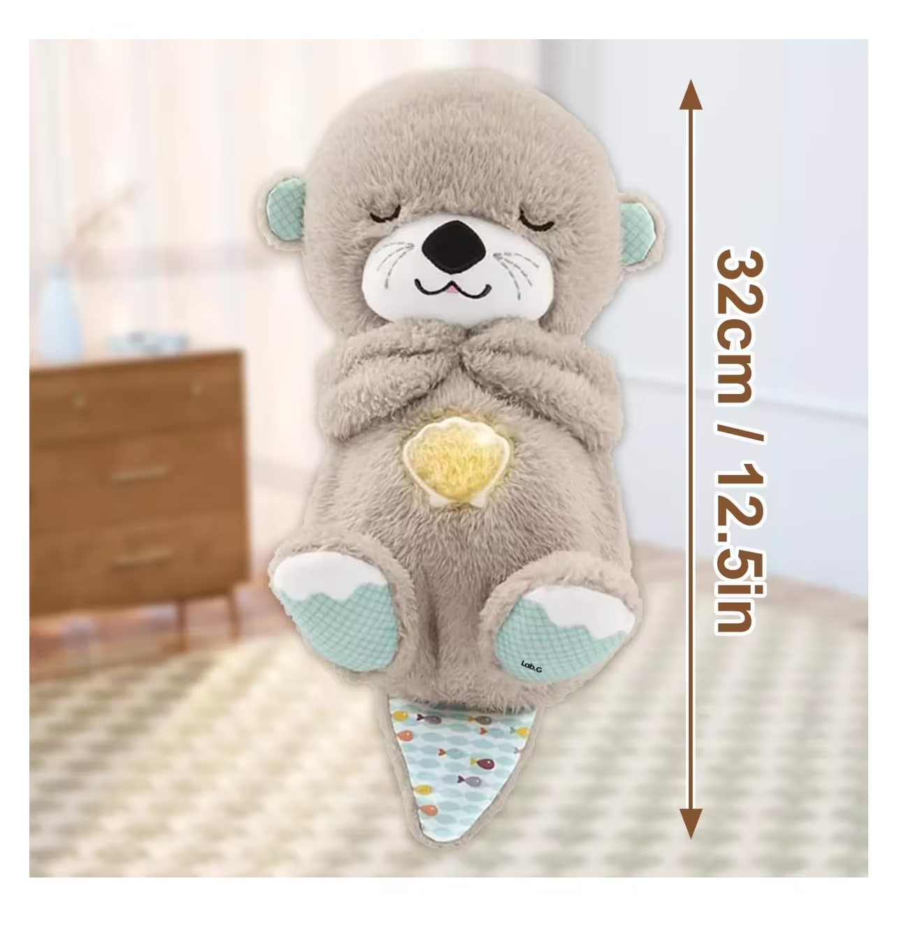 Foto 6 pulgar | Juguete De Peluche Con Música Y Luces Nutria De Color Gris