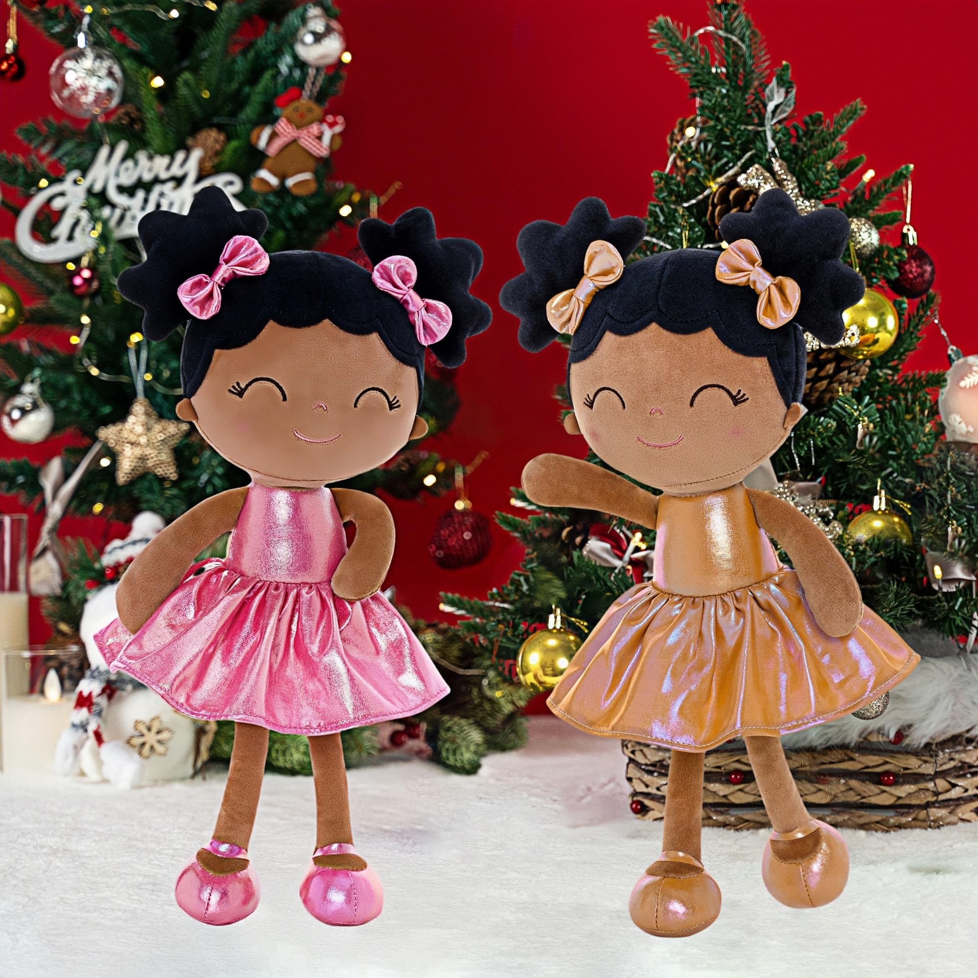 Foto 5 pulgar | Vestido Dorado De Peluche Gloveleya Para Niña Con Zapatos De 30 Cm - Venta Internacional.