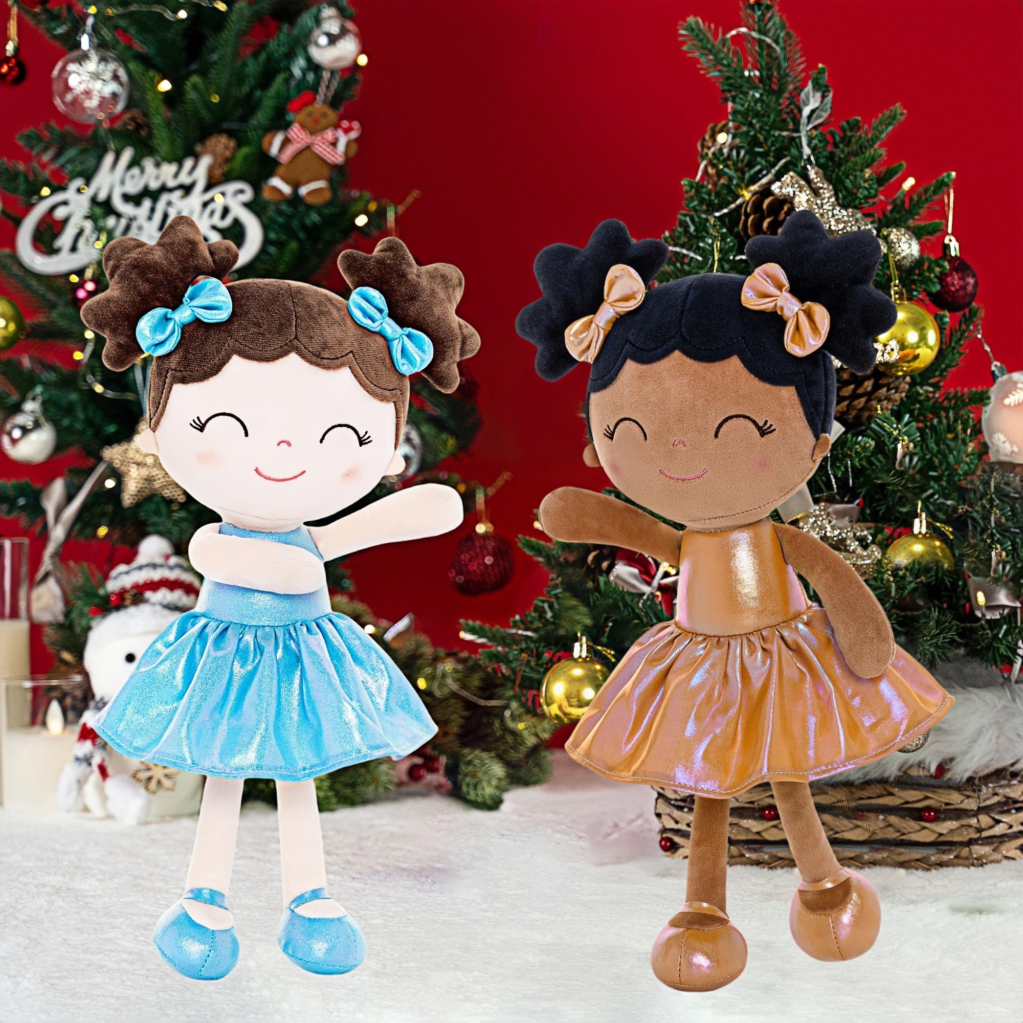 Foto 7 pulgar | Vestido Dorado De Peluche Gloveleya Para Niña Con Zapatos De 30 Cm - Venta Internacional.