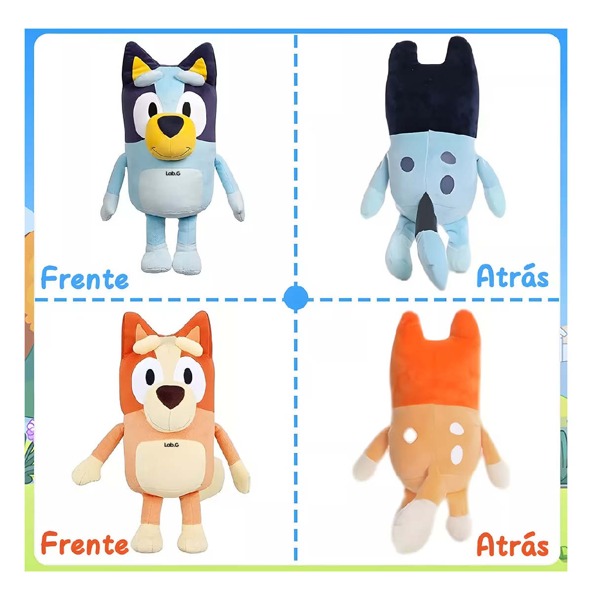 Foto 5 pulgar | Peluche Hermano Y Hermana 2 Piezas Bluey Familia Bluey Bingo