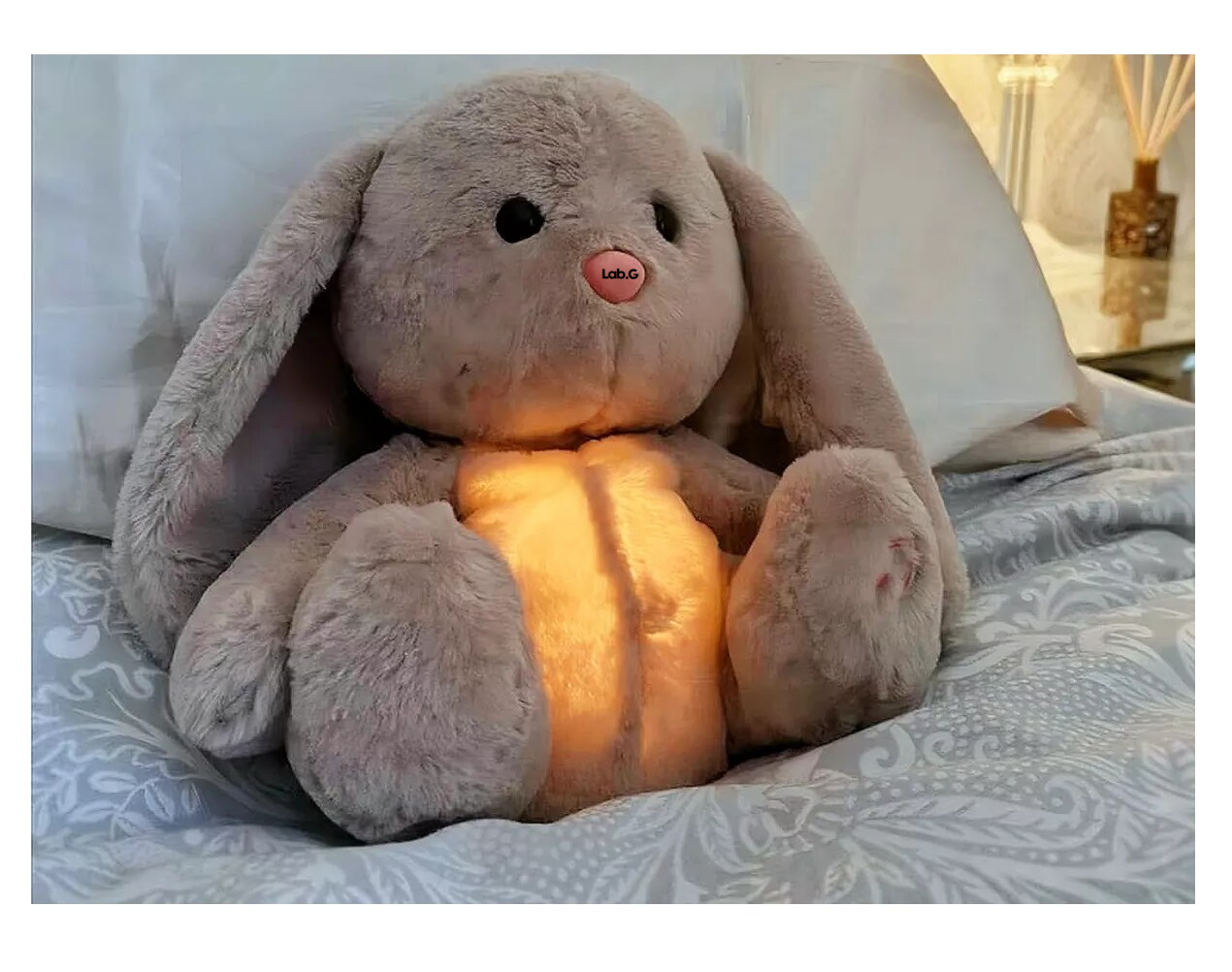 Foto 4 pulgar | Juguete De Peluche Con Música Y Luces Lab.g, Regalo Para Niños Cafe