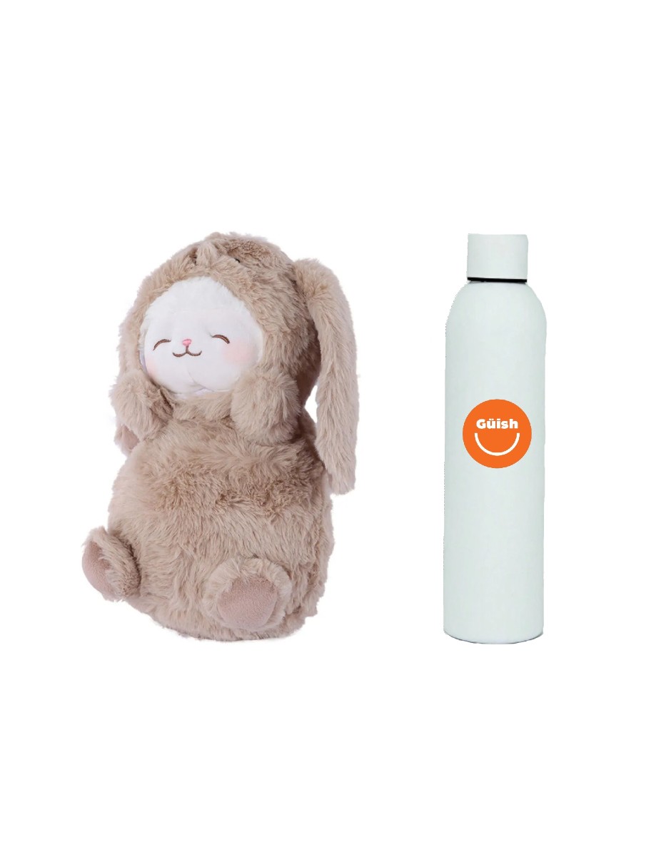 Foto 2 pulgar | Miniso Peluche Corderito Disfrazado De Conejito + Termo De Agua Güish