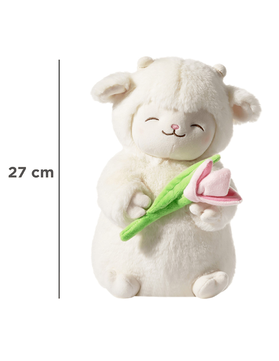 Foto 5 pulgar | Peluche Corderito Con Tulipán + Termo De Agua Güish