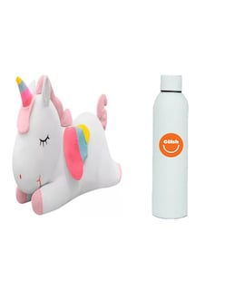 Foto 1 | Unicornio De Peluche Acostado + Termo De Agua Güish
