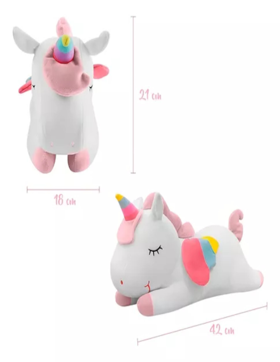 Foto 4 pulgar | Unicornio De Peluche Acostado + Termo De Agua Güish