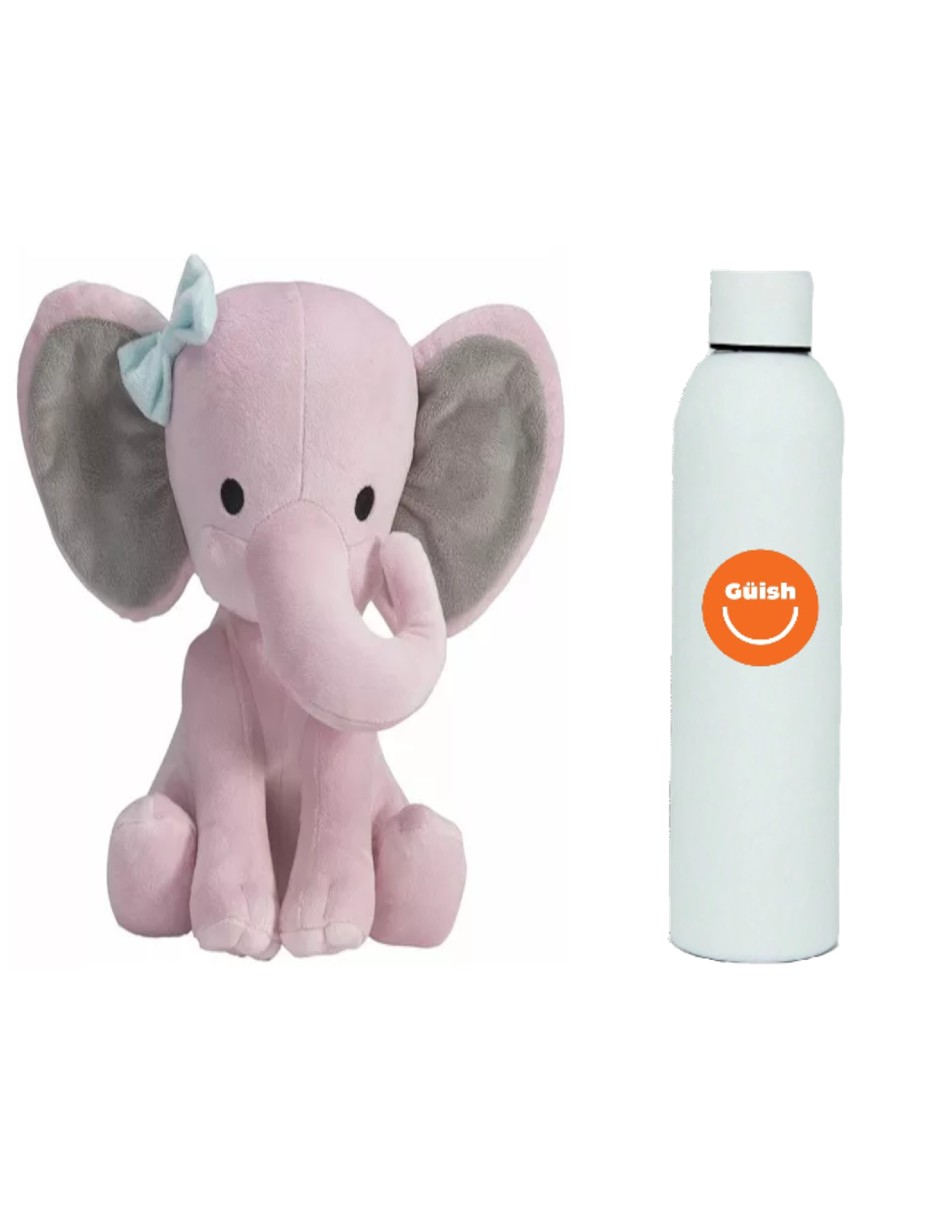 Elefante De Peluche + Termo De Agua Güish