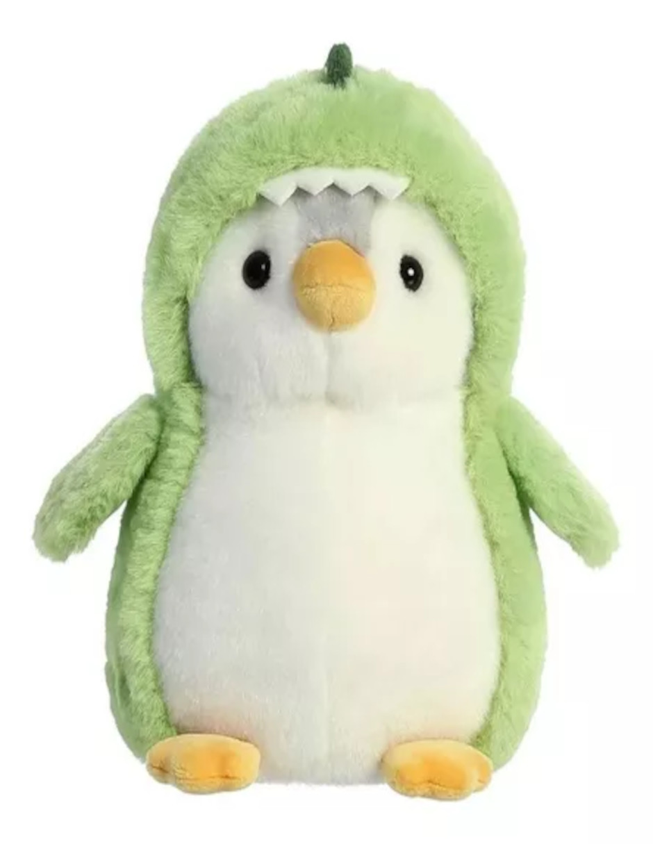 Foto 3 pulgar | Peluche Pingüino Disfrazado Dinosaurio + Termo De Agua Güish