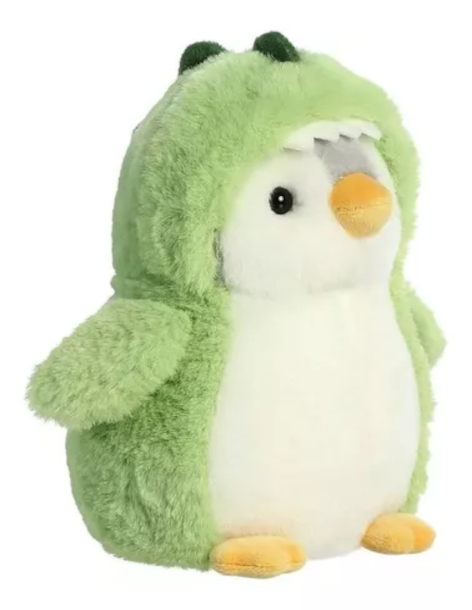 Foto 4 pulgar | Peluche Pingüino Disfrazado Dinosaurio + Termo De Agua Güish