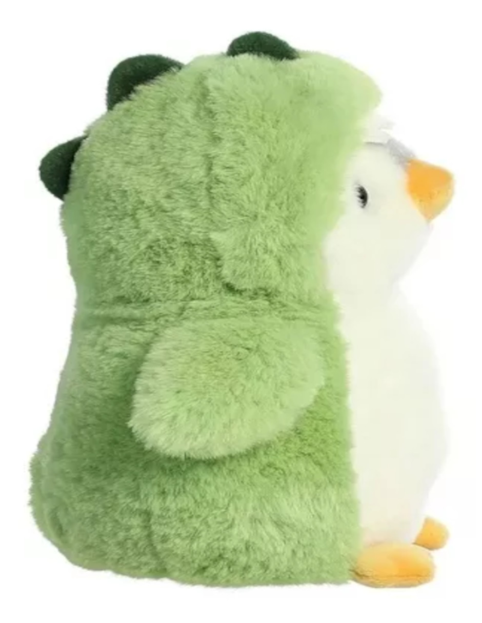 Foto 5 pulgar | Peluche Pingüino Disfrazado Dinosaurio + Termo De Agua Güish