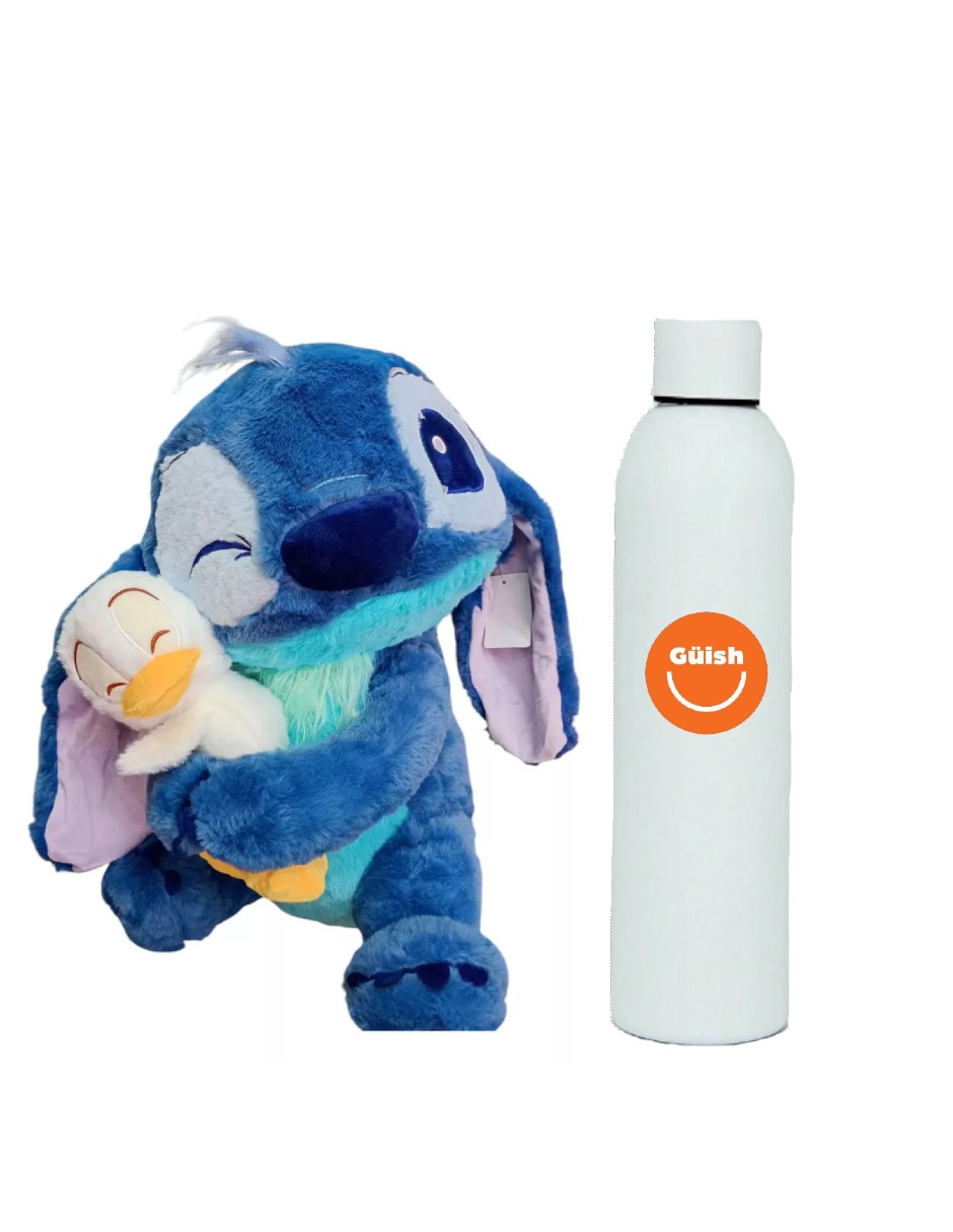 Foto 2 pulgar | Peluche Stitch Guiño Abrazando + Termo De Regalo Güish