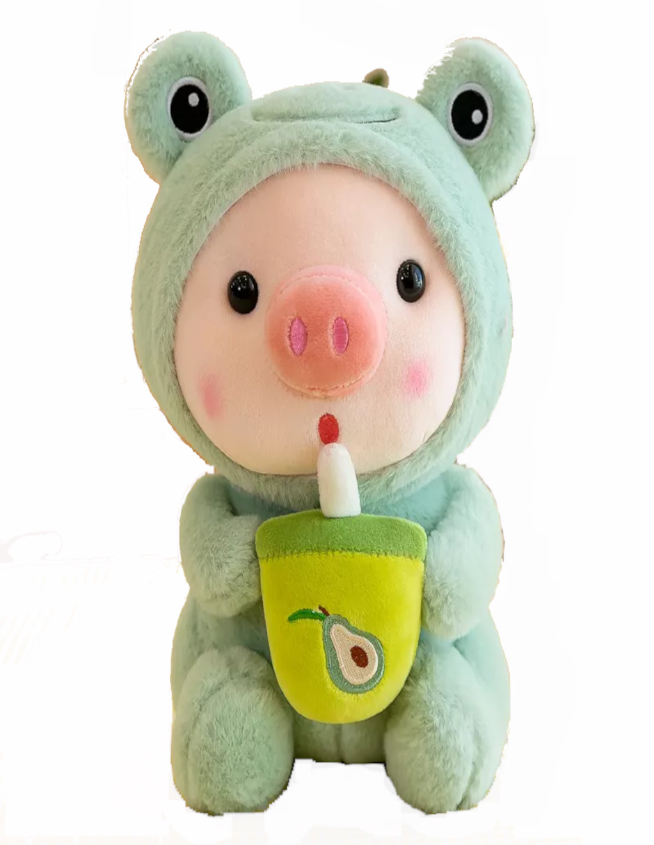 Foto 3 pulgar | Cerdito De Peluche Con Capucha De Conejito + Termo De Regalo Güish