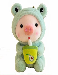 Foto 2 | Cerdito De Peluche Con Capucha De Conejito + Termo De Regalo Güish