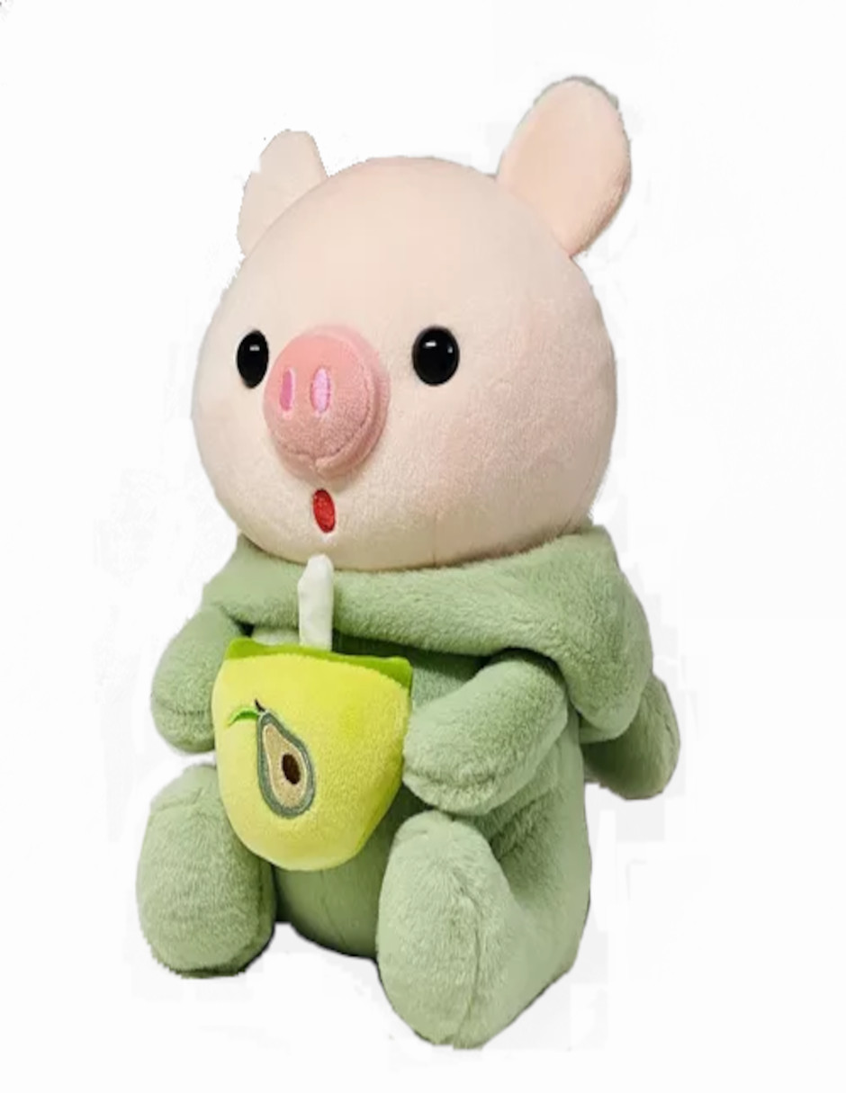 Foto 5 pulgar | Cerdito De Peluche Con Capucha De Conejito + Termo De Regalo Güish