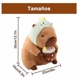 Foto 2 | Capibara Peluche 35 Cm Juguetes Cafe Verde Dinosaurio