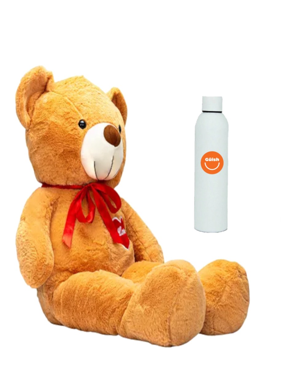 Foto 2 pulgar | Oso De Peluche Grande Teddy Grande + Termo De Agua Güish