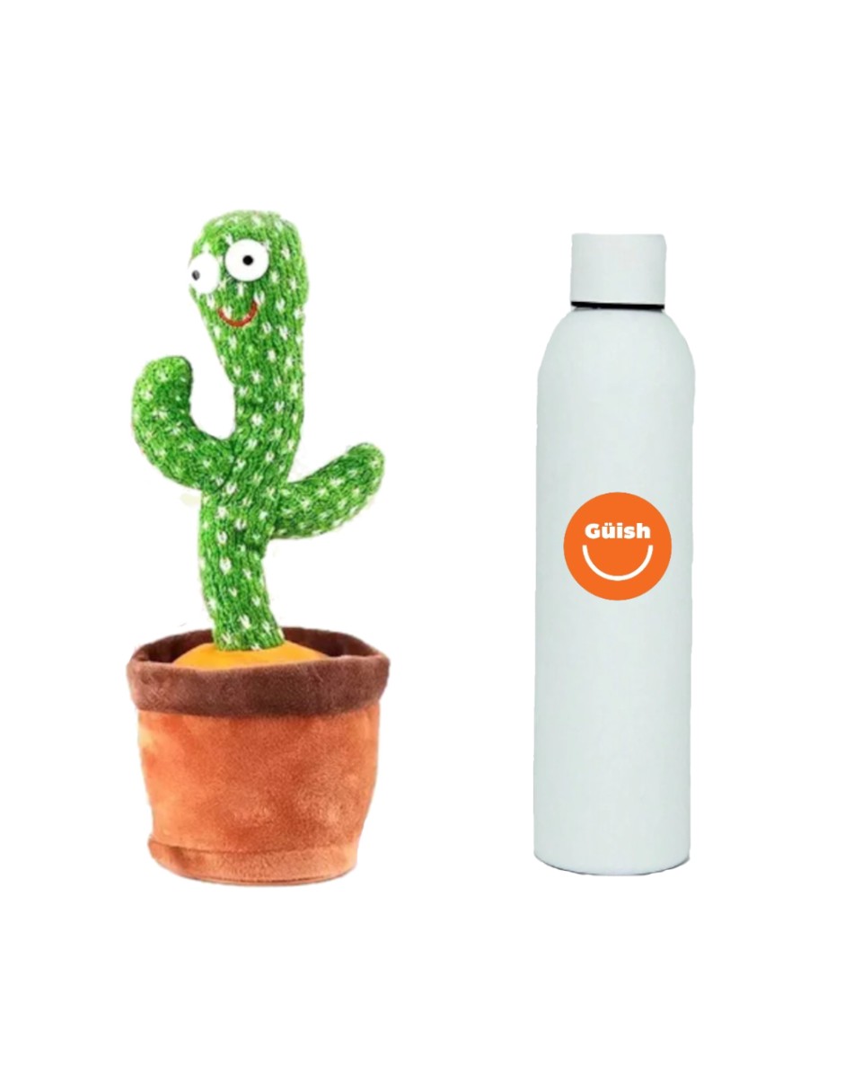 Foto 2 pulgar | Cactus Peluche Bailarín + Termo De Regalo Güish
