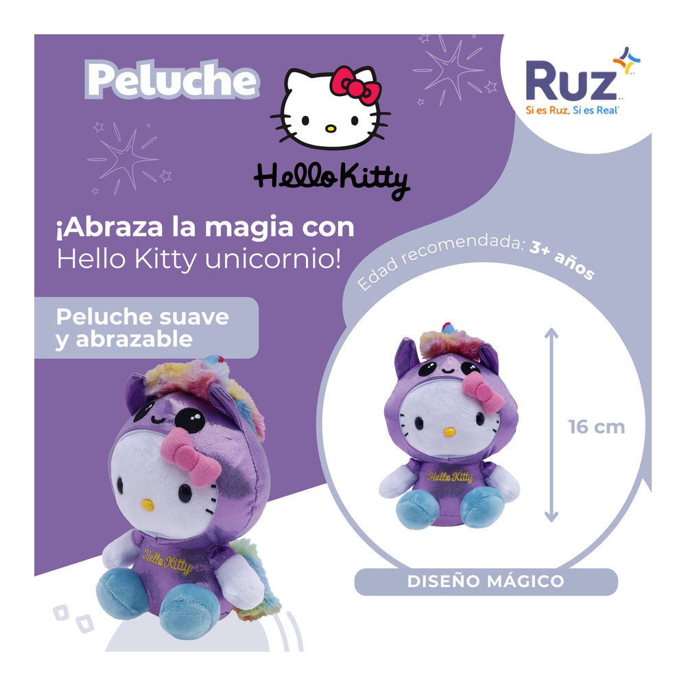 Foto 3 | Peluche Ruz Sanrio Hello Kitty 16 Cm Morado