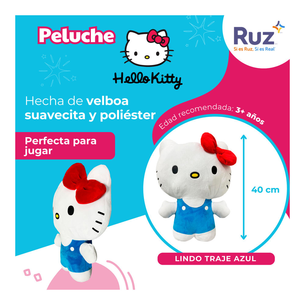 Foto 4 pulgar | Peluche Ruz Sanrio (hello Kitty 40 Cm Azul)