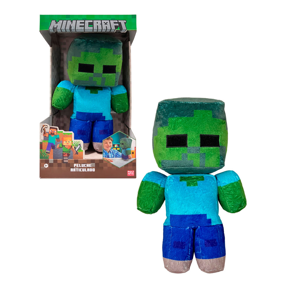 Peluche Articulado Ruz Minecraft (zombie 30 Cm Verde)