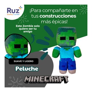 Foto 4 | Peluche Articulado Ruz Minecraft (zombie 30 Cm Verde)