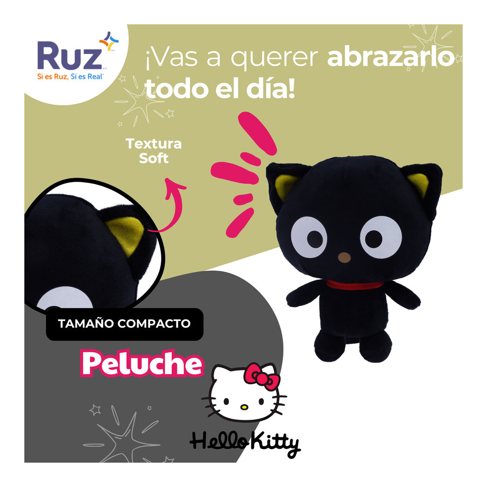 Foto 5 pulgar | Peluche Ruz Sanrio Chococat 18 Cm Negro