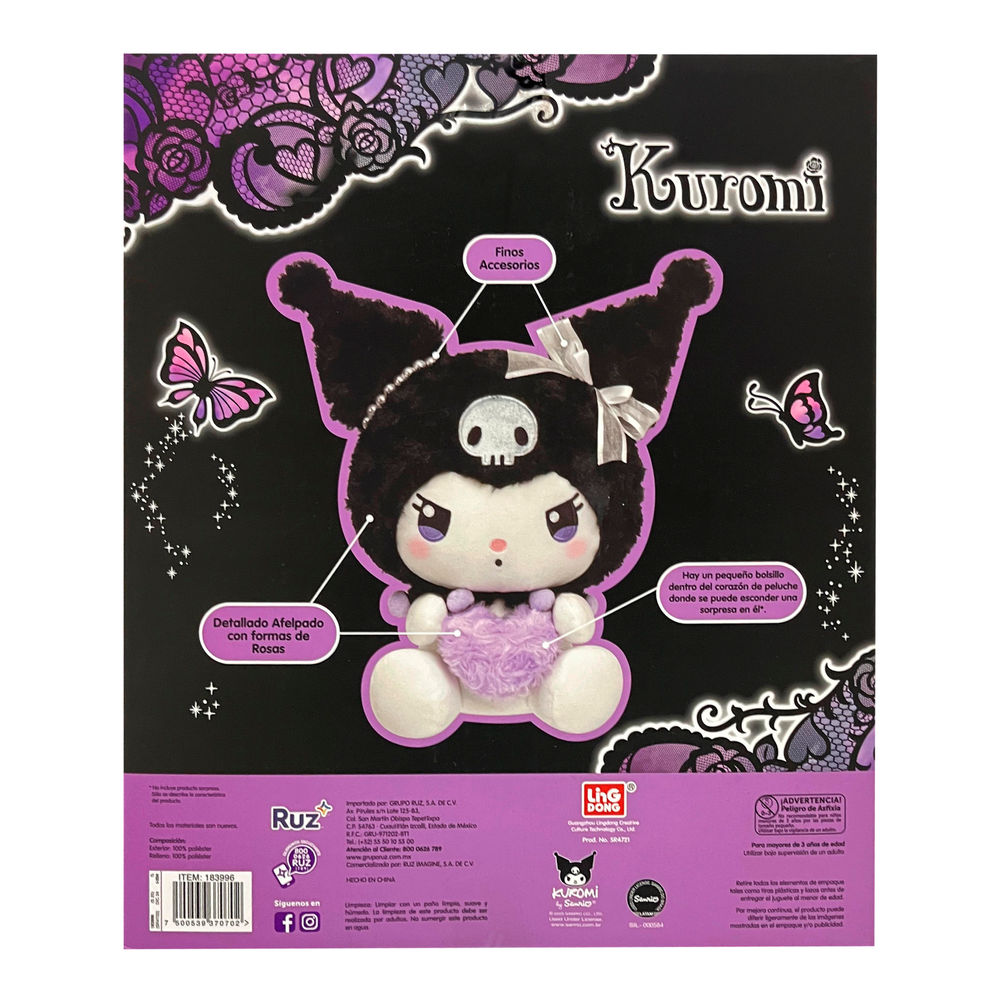 Foto 3 pulgar | Peluche Deluxe Plush Ruz Hello Kitty (kuromi 30 Cm Negro)